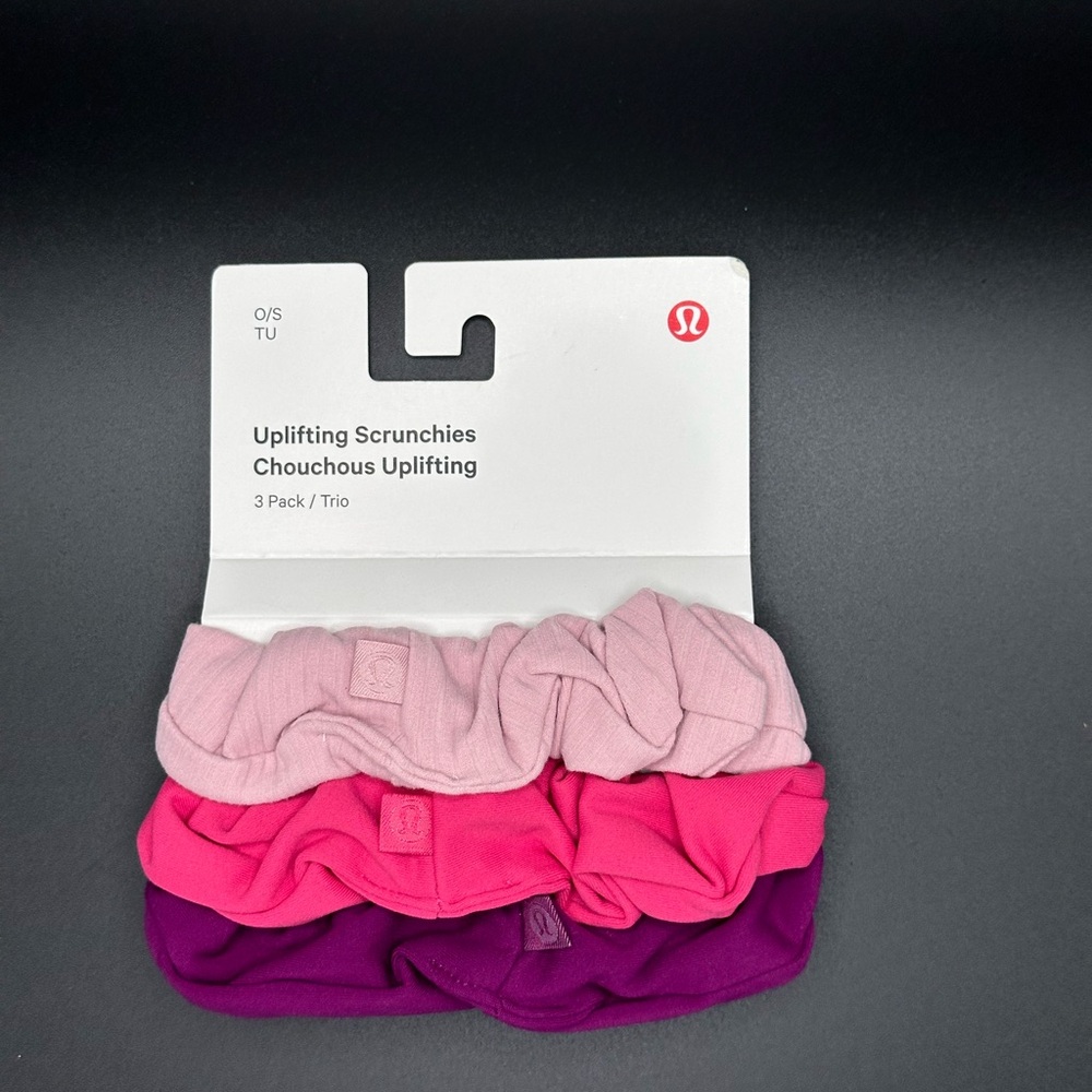 lululemon athletica Uplifting Scrunchies Pink Haze/Rasberry Coulis/Chilled Grape